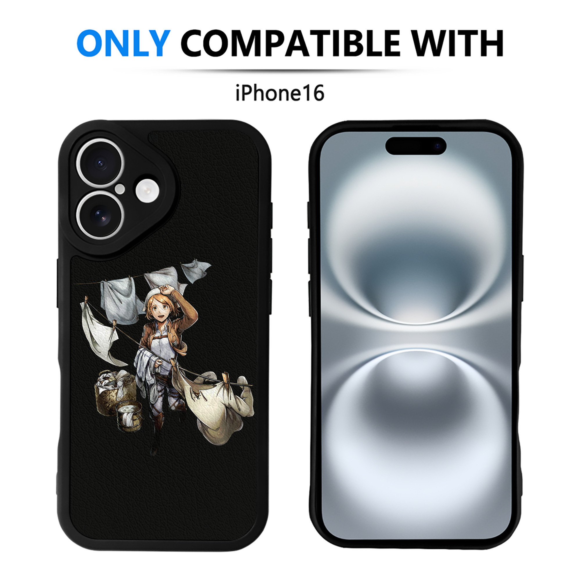 （画像用） 進撃の巨人 ペトラ·ラル Attack on Titan Petra Rall 【iPhone 16シリーズ対応】シリコンスマホケース（レザー調） 材質：シリコン